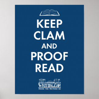 Póster Keep Clam and Proofread