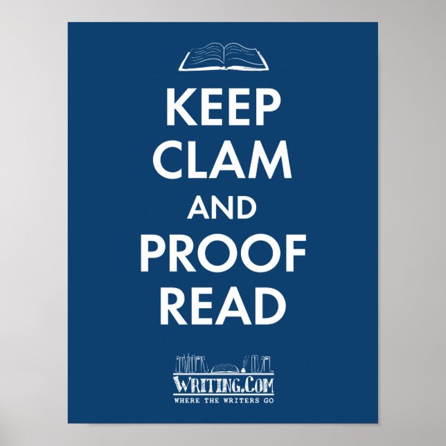 Póster Keep Clam and Proofread (Frente)