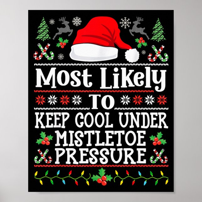 Póster Keep Cool Under Mistletoe Pressure - Christmas Chi (Frente)