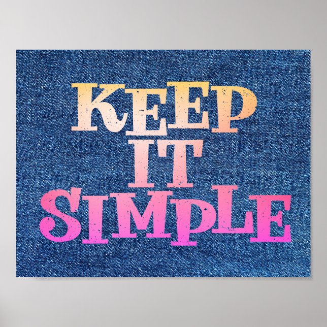 Póster Keep It Simple Recovery Design (Frente)