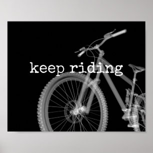Póster keep riding bicycle quote modern black and white