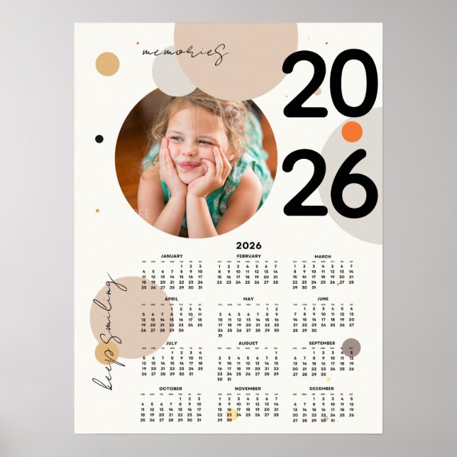 Póster Keep Smiling Photo Calendar 2026 Poster 18x24 (Frente)