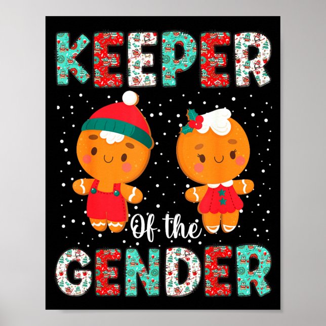 Póster Keeper Of The Gender Funny Christmas Shirt Gingerb (Frente)