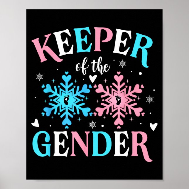 Póster Keeper Of The Gender Reveal Baby Snowflake Nk Or B (Frente)