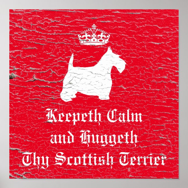 Póster Keepeth Calm Scottish Terrier Personalize (Frente)
