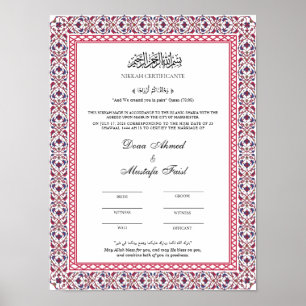 Póster Keepsake nikahnama poster