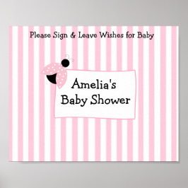 Póster Keepsake Poster personalizado para Baby Shower ros