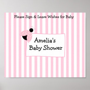 Póster Keepsake Poster personalizado para Baby Shower ros
