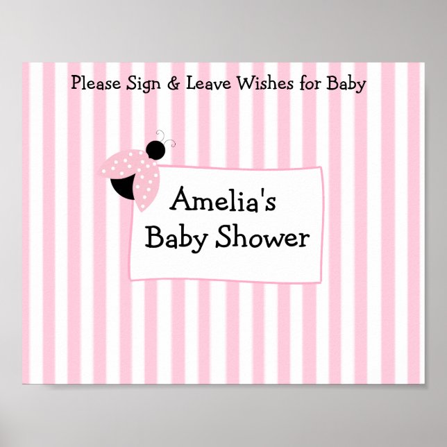 Póster Keepsake Poster personalizado para Baby Shower ros (Frente)