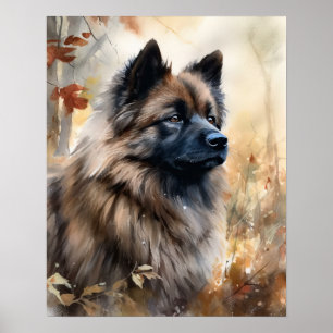 Póster Keeshond Dog Art Print Poster