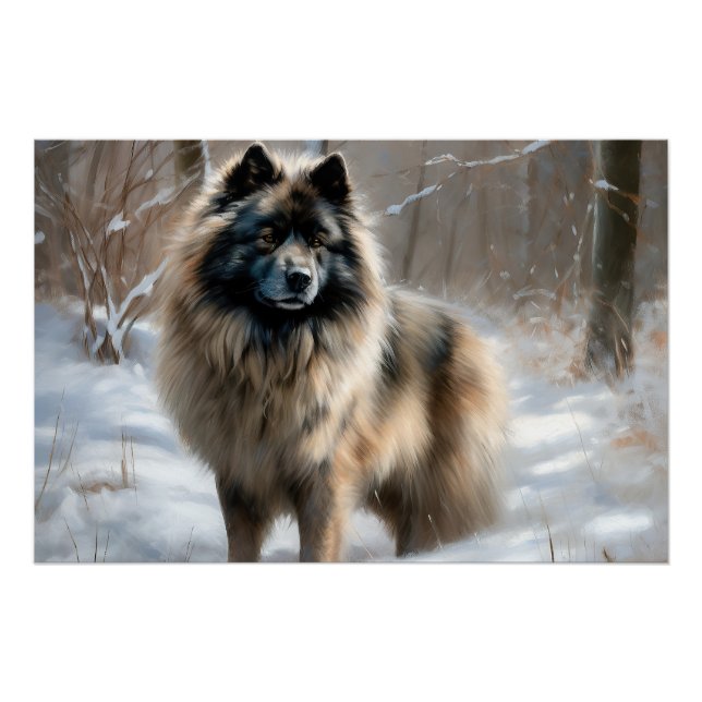 Póster Keeshond Let It Snow Navidades (Anverso)