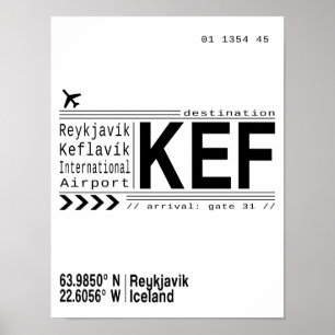 Póster KEF Reykjavik, poster de Islandia