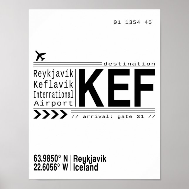 Póster KEF Reykjavik, poster de Islandia (Frente)