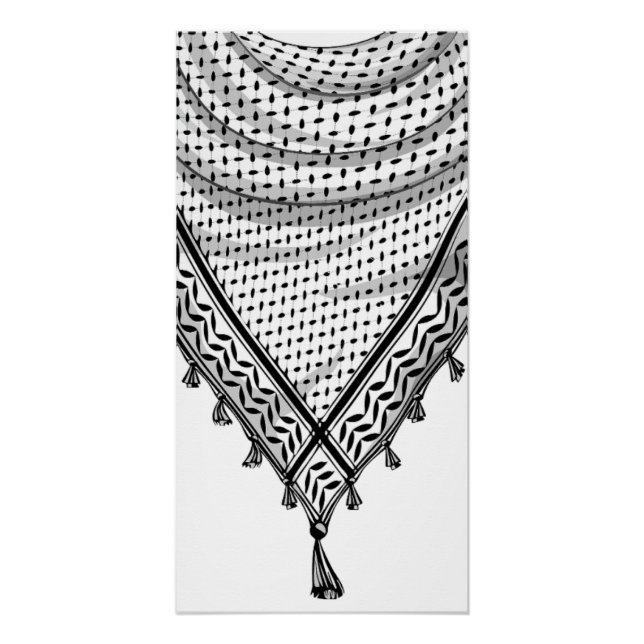 Póster Keffiyeh palestino Scarf tejido tradicional (Anverso)
