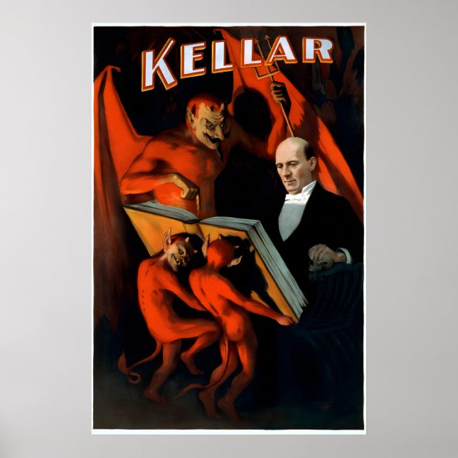 Póster Kellar Lee con el Diablo 1894 Estilo Antiguo (Frente)