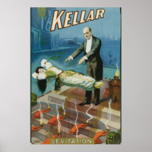 Póster Kellar ~ Levitación Vintage Magic Act