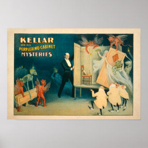 Póster Kellar y su desconcertante gabinete misterian a Ma
