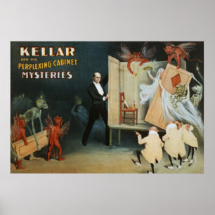 Póster Kellar y sus misterios desconcertantes en el gabin