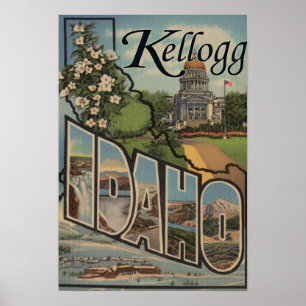 Póster Kellogg, Idaho - Escenas de letras grandes