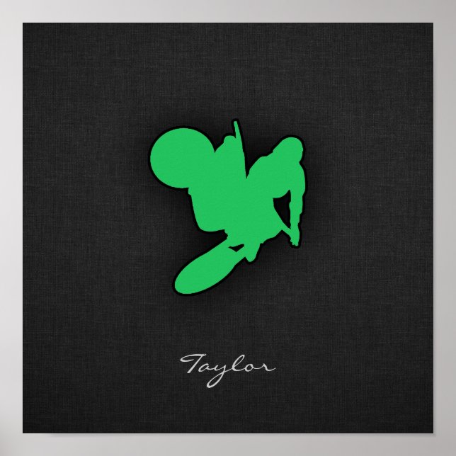 Póster Kelly Green Motocross (Frente)