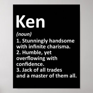 Póster Ken Definition Personalized Name Fun Birthday Gift