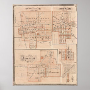 Póster Kendallville, Noble Co Ligonier