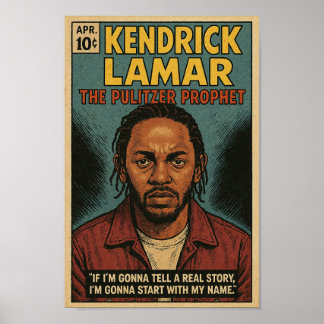 Póster Kendrick Lamar "El profeta Pulitzer" es un viejo c