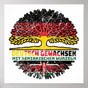 Póster Kenia Keniano Alemán Alemania Árbol Raíz
