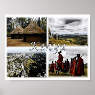 Póster Kenia - Mosaico -