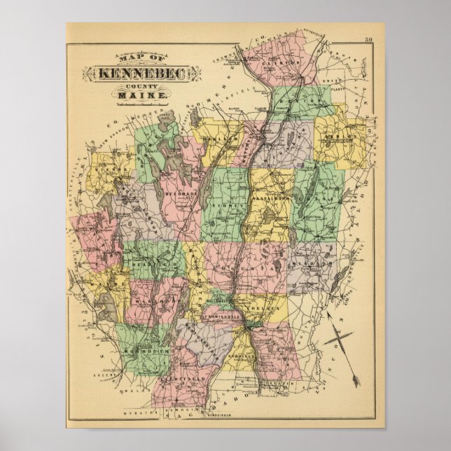 Póster Kennebec Co., Maine (Frente)