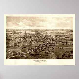 Póster Kennebunk, Maine BirdView, 1895
