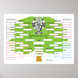 Póster Kennedy-Family-Tree-I