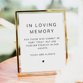 Póster KENNEDY Minimalist In loving Memory Wedding Poster