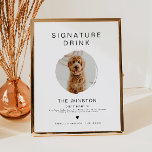 Póster KENNEDY Minimalista 1 Foto Mascota de firma Bebida<br><div class="desc">Este letrero distintivo incluye una franja fotográfica y un moderno diseño minimalista. Cambie fácilmente el tipo de letra y el color de fondo para que coincidan con el evento. Este letrero es perfecto para añadir una foto de la novia y el novio,  los niños o tu mascota familiar favorito.</div>