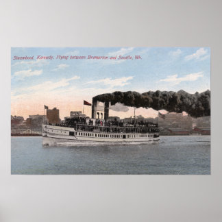 Póster Kennedy Steamboat partiendo por Bremerton