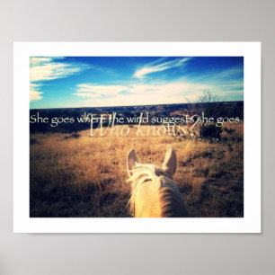 Póster Kenny Chesney Country Western Cowgirl Horse Poster
