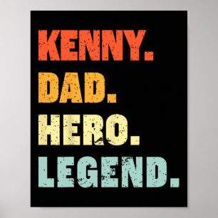 Póster Kenny Dad Hero Legend Personalizado Nombre Persona