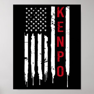 Póster Kenpo Karate Bandera Americana Para Hombres