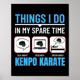 Póster Kenpo Karate Cosas Que Hago En Mi Tiempo Libre Ame