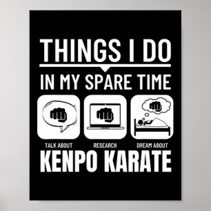 Póster Kenpo Karate Cosas Que Hago En Mi Tiempo Libre Ame