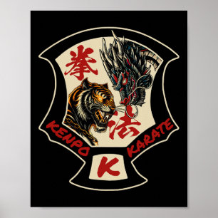 Póster Kenpo Karate Dragón de tigre de autodefensa de art
