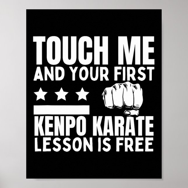 Póster Kenpo Karate Lección Para Entrenador Gratuito Esta (Frente)