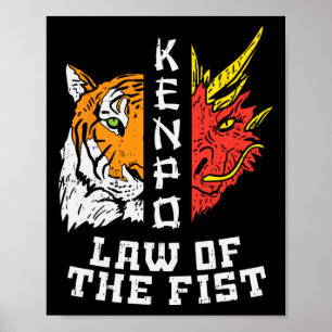Póster Kenpo Ley Del Tigre Del Puño Dragon Kempo Karate H