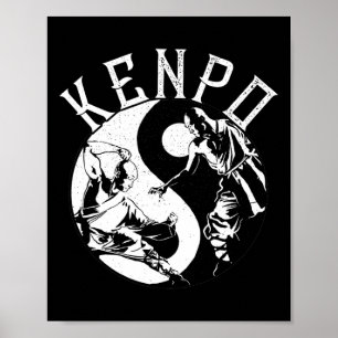 Póster Kenpo Yin Yang, luchador japonés de Kempo en artes