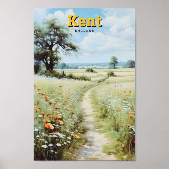 Póster Kent England Vintage Travel (Frente)