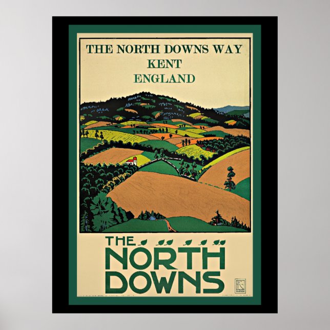 Póster Kent, Inglaterra, North Downs, (Frente)