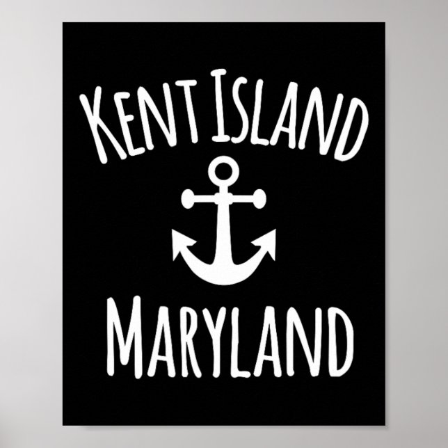 Póster Kent Island Maryland Nautical Coastal Boating Sail (Frente)
