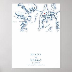 Póster Kent Island MD Boda Elegant Poster del libro de in