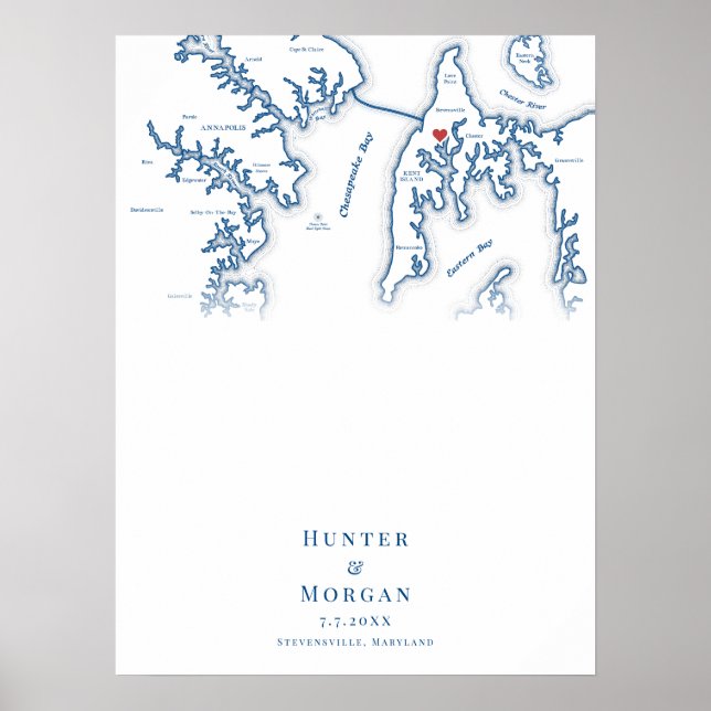 Póster Kent Island MD Boda Elegant Poster del libro de in (Frente)