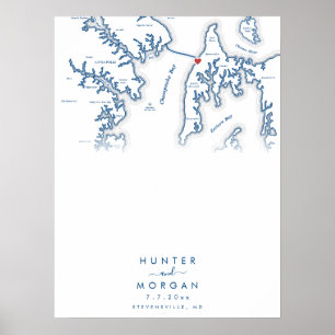 Póster Kent Island MD Boda Poster moderno de libros de in